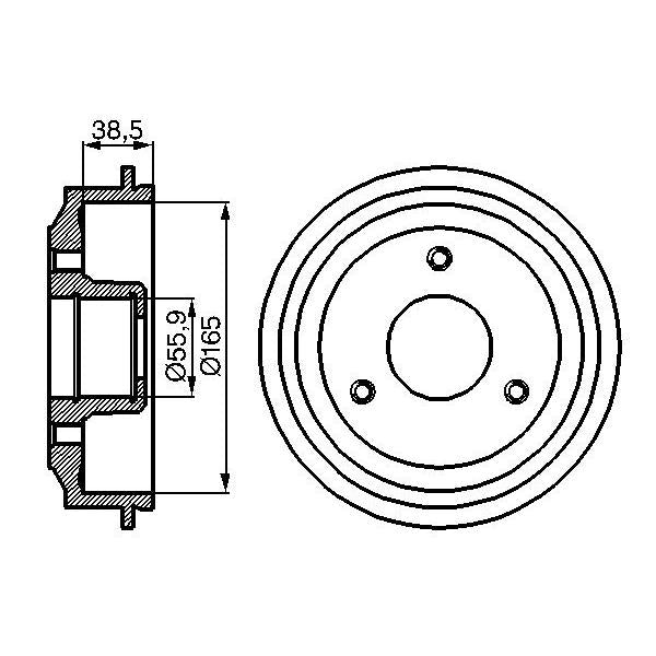 BOSCH 0986477066 Brake Drum - 1 piece