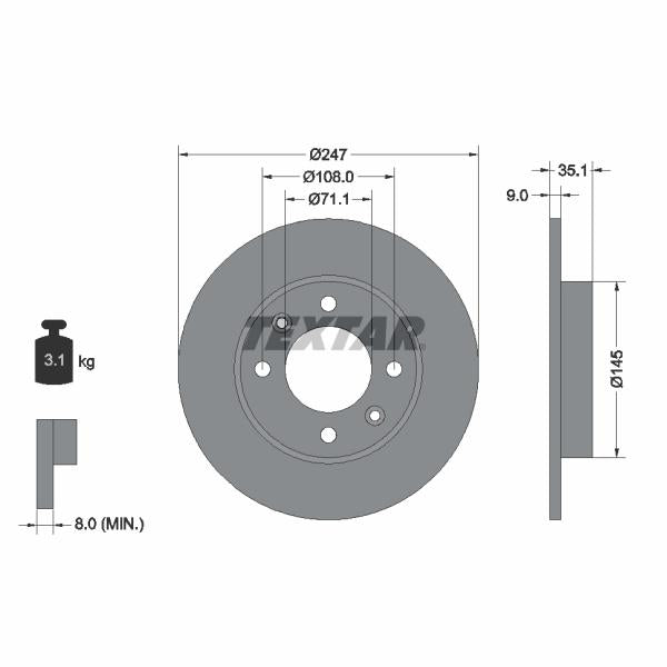 TEXTAR 92111703 Brake Disc
