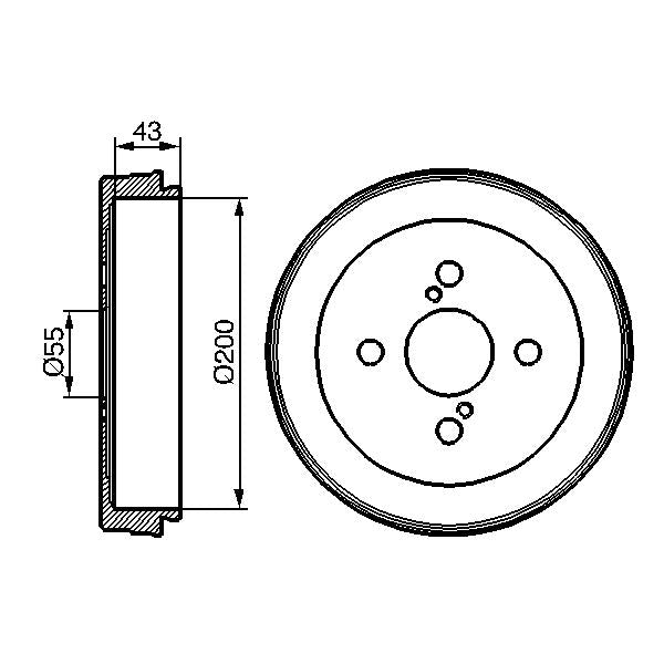 BOSCH 0986477138 Brake Drum - 1 piece