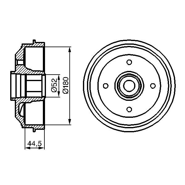 BOSCH 0986477113 Brake Drum - 1 piece