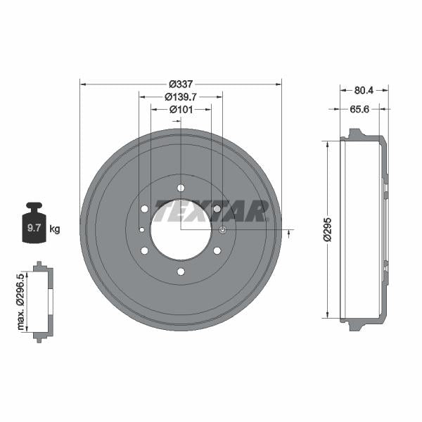 TEXTAR 94039400 Brake Drum