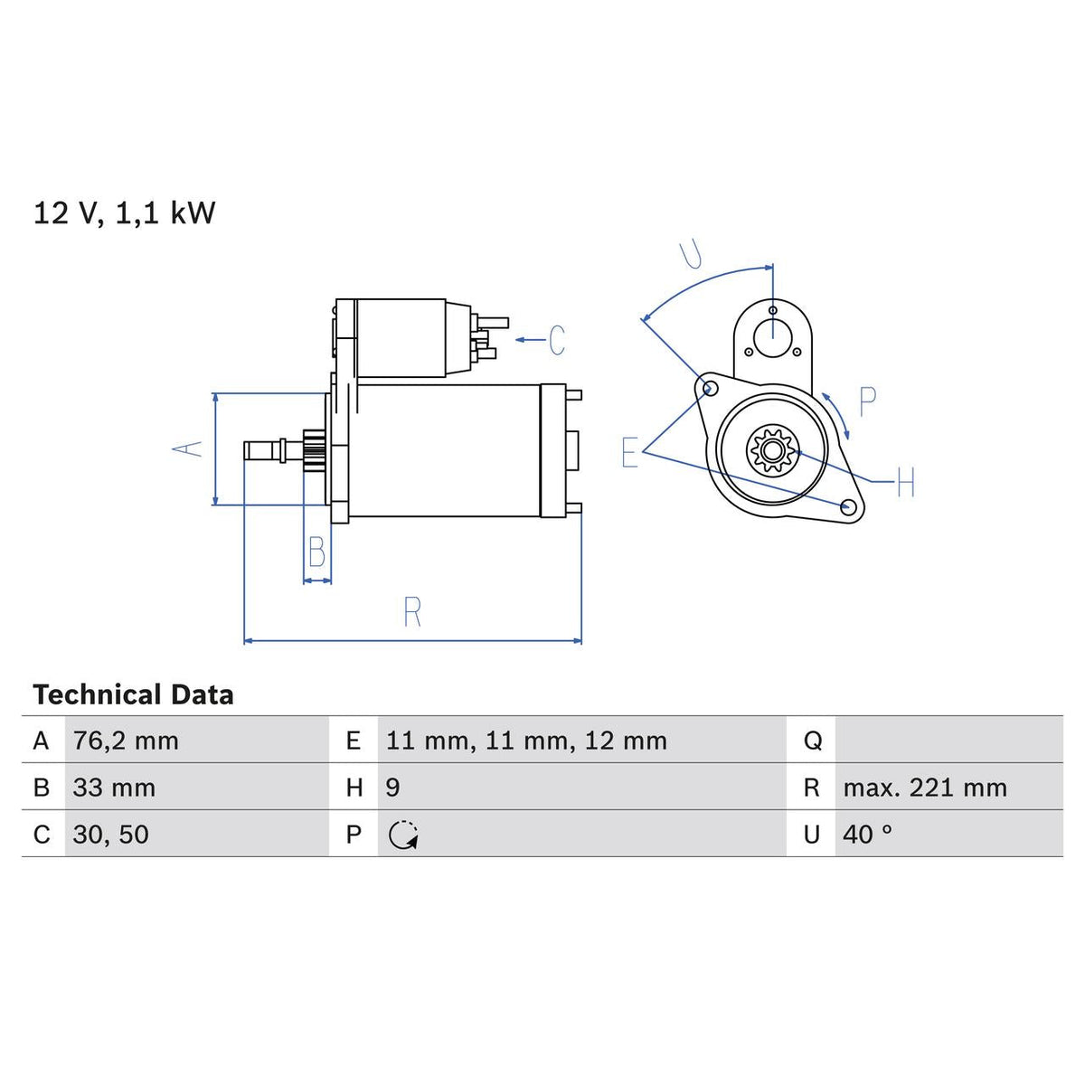 BOSCH 0986016290 Starter