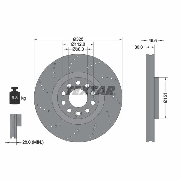 TEXTAR 92158310 Brake Disc