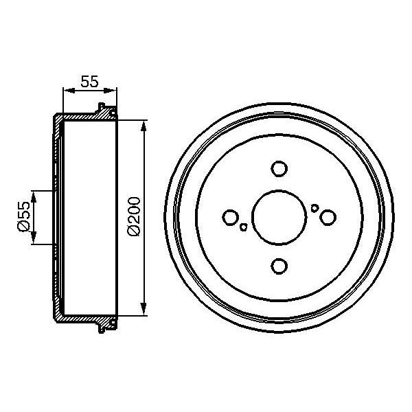 BOSCH 0986477090 Brake Drum - 1 piece