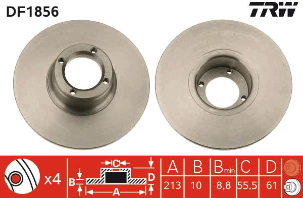 TRW MOTO DF1856 Brake Disc