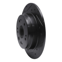 R1 Concepts R1 02-04 Honda CR-V Rear Left Drilled & Slotted Black Brake Rotor