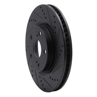 R1 Concepts R1 02-17 Infiniti M45 Front Right Drilled & Slotted Black Brake Rotor
