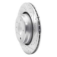 R1 Concepts R1 95-03 BMW 750IL Rear Right Drilled & Slotted Silver Brake Rotor