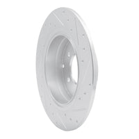 R1 Concepts R1 17-19 Kia Cadenza Rear Left Drilled & Slotted Silver Brake Rotor
