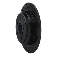 R1 Concepts R1 16-25 Honda Ridgeline Rear Left Drilled & Slotted Black Brake Rotor