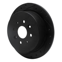R1 Concepts R1 95-97 Kia Sephia Rear Left Drilled & Slotted Black Brake Rotor