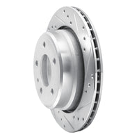 R1 Concepts R1 88-94 BMW 750IL Rear Right Drilled & Slotted Silver Brake Rotor