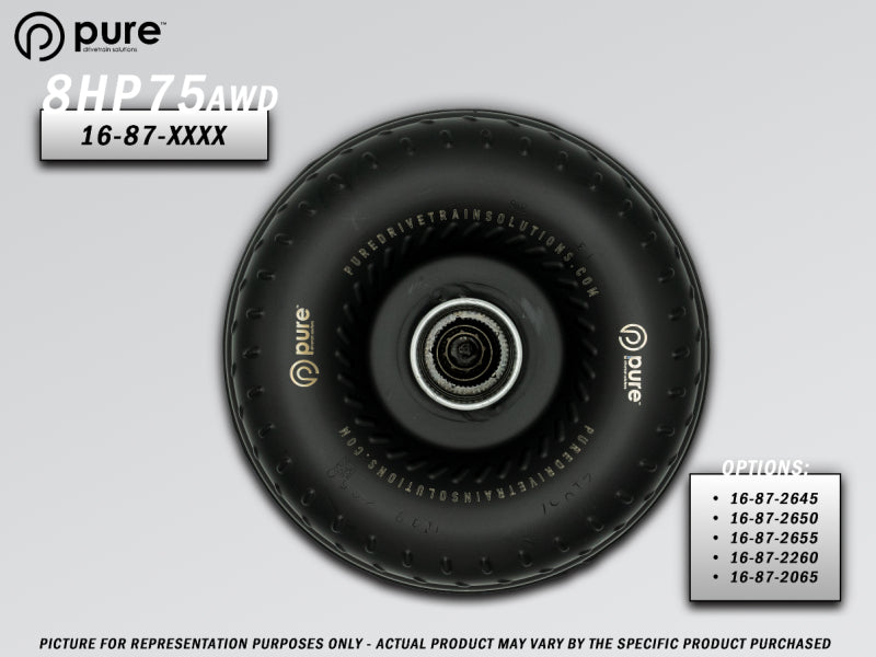 Pure Drivetrain Solutions Pure Drivetrain 8HP75 High Performance Billet Race Torque Converter - 22/60 Stator - AWD