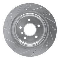 R1 Concepts R1 95-02 BMW M3 Left Rear Drilled & Slotted Silver Brake Rotor