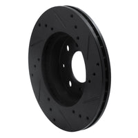 R1 Concepts R1 90-00 Honda Civic Wagon Front Left Drilled & Slotted Black Brake Rotor