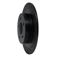 R1 Concepts R1 1984-1988 Nissan 200SX Rear Right Drilled & Slotted Black Brake Rotor