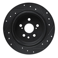 R1 Concepts R1 86-93 Lexus ES250 Rear Left Drilled & Slotted Black Brake Rotor