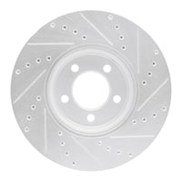 R1 Concepts R1 06-08 Jaguar S-Type Front Left Drilled & Slotted Silver Brake Rotor