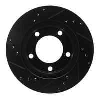 R1 Concepts R1 76-93 Ford F-150 4WD Front Right Drilled & Slotted Black Brake Rotor