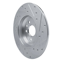 R1 Concepts R1 20-22 Jaguar E-Pace Rear Left Drilled & Slotted Silver Brake Rotor