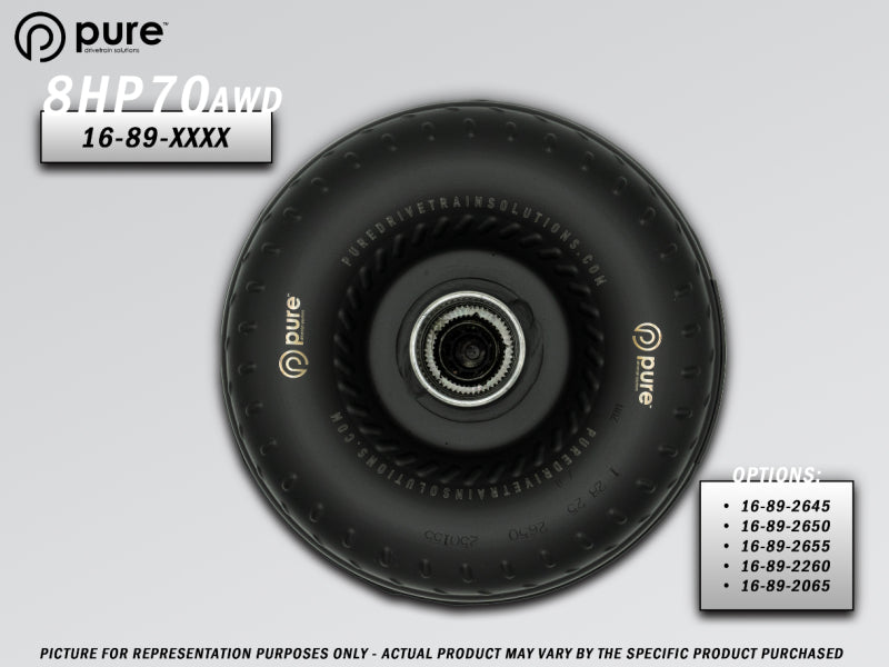 Pure Drivetrain Solutions Pure Drivetrain 8HP70 High Performance Billet Race Torque Converter - 26/50 Stator - AWD