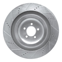 R1 Concepts R1 08-09 Jaguar XKR Left Front Drilled & Slotted Silver Brake Rotor