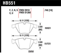 Hawk Performance Hawk 07-09 BMW 335d/335i/335xi / 08-09 328i/M3 HPS Street Front Brake Pads