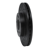 R1 Concepts R1 90-97 Infiniti J30 Front Left Drilled & Slotted Black Brake Rotor