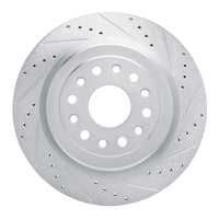 R1 Concepts R1 19-25 Ram 1500 Rear Right Drilled & Slotted Silver Brake Rotor