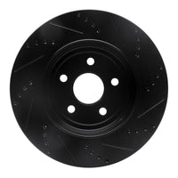 R1 Concepts R1 2012-2025 Dodge Durango Rear Left Drilled & Slotted Black Brake Rotor