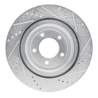 R1 Concepts R1 2006-2013 Chevrolet Corvette Rear Left Drilled & Slotted Silver Brake Rotor
