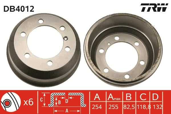 TRW MOTO DB4012 Brake Drum
