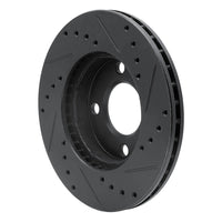 R1 Concepts R1 78-92 Audi 80 Front Left Drilled & Slotted Black Brake Rotor