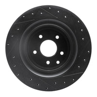 R1 Concepts R1 07-15 Infiniti Q60 Rear Left Drilled & Slotted Black Brake Rotor
