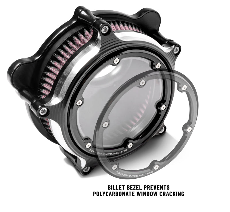 Performance Machine Vision Air Cleaner W/Bezel - Contrast Cut