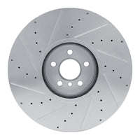 R1 Concepts R1 16-25 BMW 840i Right Front Drilled & Slotted Silver Brake Rotor