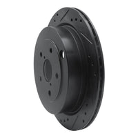 R1 Concepts R1 06-14 Subaru Tribeca Rear Left Drilled & Slotted Black Brake Rotor