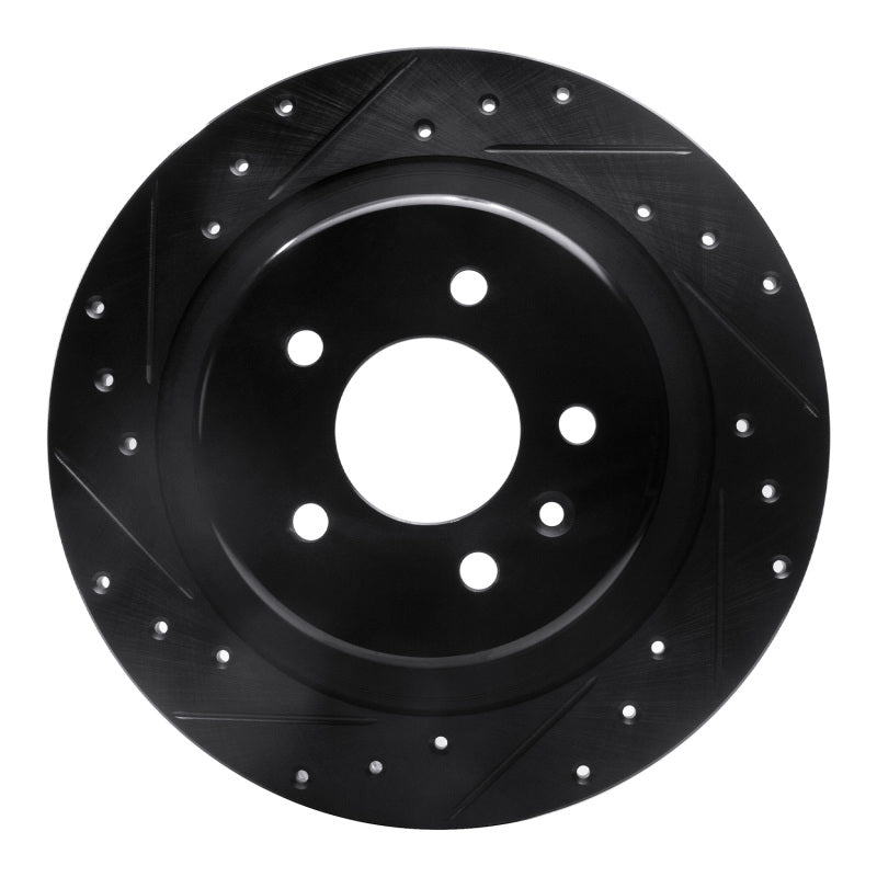 R1 Concepts R1 16-18 Buick Envision Rear Left Drilled & Slotted Black Brake Rotor