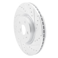 R1 Concepts R1 08-17 Cadillac CTS Front Right Drilled & Slotted Silver Brake Rotor