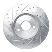 R1 Concepts R1 08-14 Cadillac CTS Front Right Drilled & Slotted Silver Brake Rotor