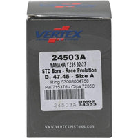 Vertex Pistons Vertex Piston 02-24 Yamaha YZ 85 85cc Cast Race Evolution Piston Kit