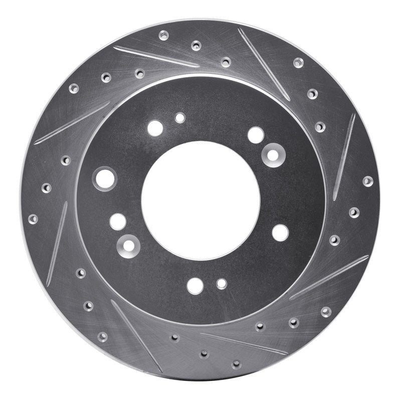 R1 Concepts R1 07-09 Kia SORENTO Rear Right Drilled & Slotted Silver Brake Rotor