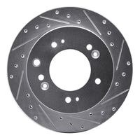 R1 Concepts R1 07-09 Kia SORENTO Rear Right Drilled & Slotted Silver Brake Rotor