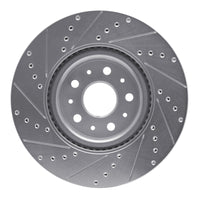 R1 Concepts R1 14-25 Cadillac CT5 Front Right Drilled & Slotted Silver Brake Rotor