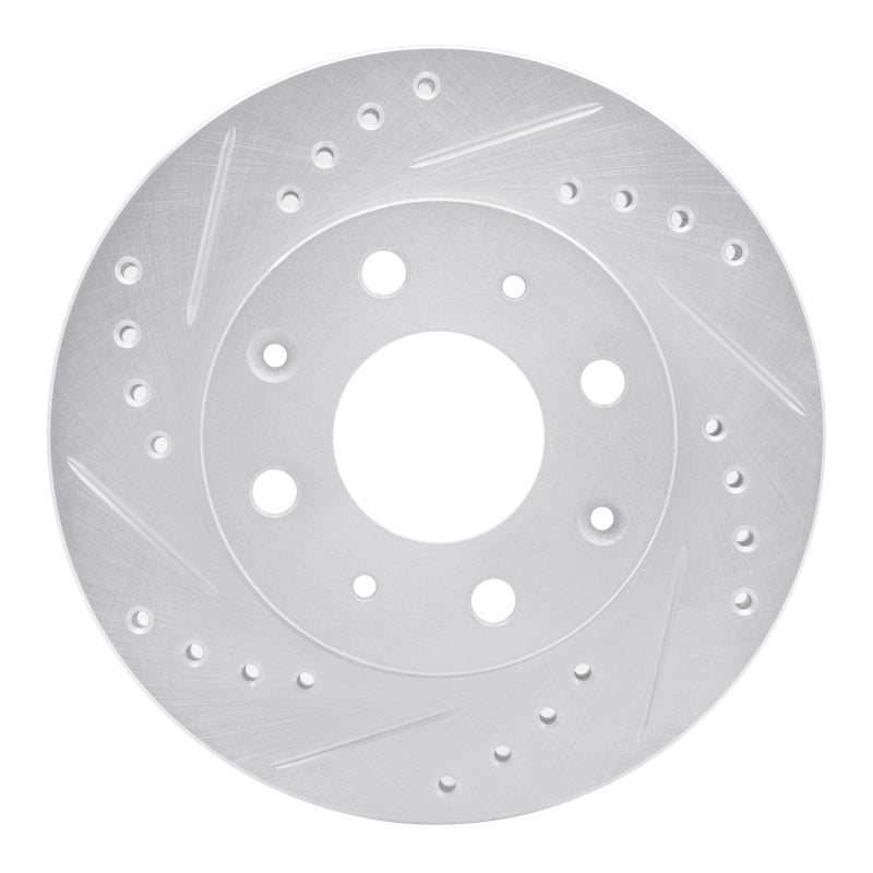 R1 Concepts R1 82-83 Honda Accord Sedan Front Left Drilled & Slotted Silver Brake Rotor