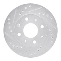 R1 Concepts R1 82-83 Honda Accord Sedan Front Left Drilled & Slotted Silver Brake Rotor
