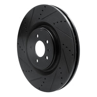 R1 Concepts R1 13-14 Ford Mustang Front Left Drilled & Slotted Black Brake Rotor