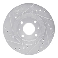 R1 Concepts R1 88-89 Eagle Medallion Front Right Drilled & Slotted Silver Brake Rotor