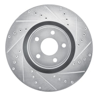 R1 Concepts R1 14-19 Ford Focus Front Right Drilled & Slotted Silver Brake Rotor