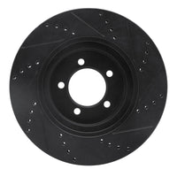 R1 Concepts R1 03-05 Lincoln AVIATOR Front Left Drilled & Slotted Black Brake Rotor